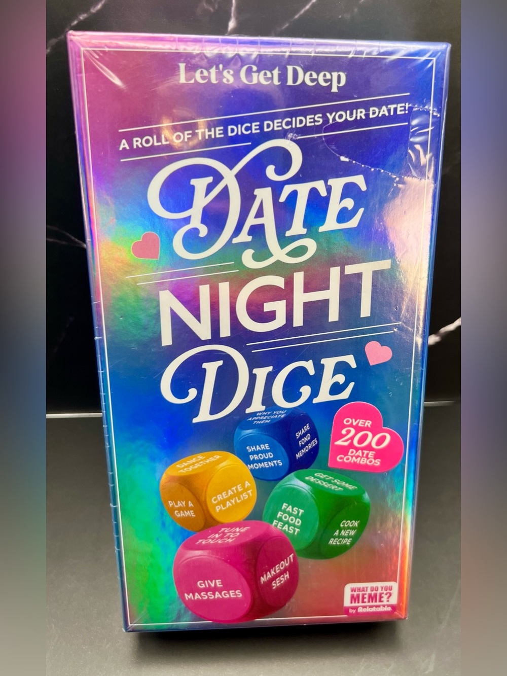 Let's Get Deep" Date Night Dice game by What Do You Meme? designed for couples